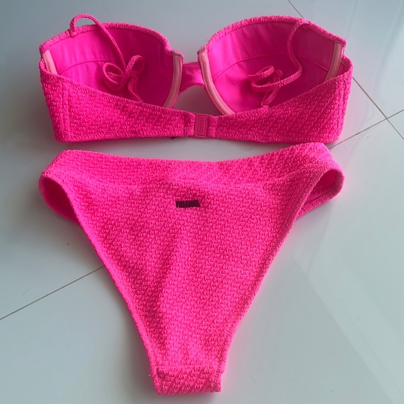 Hot Pink Triangl Bikini Set - Picture 2 of 5